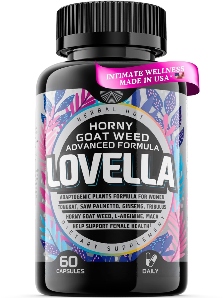 Hornygoatweed Women - Libido Booster for Women, Mood, Energy, Fast Acting Libido Supplement w. Maca Root, Female Libido Booster w. Ginseng, Tribulus, Hormone Balance Support, Enhancer Pillen - 60ct USA
