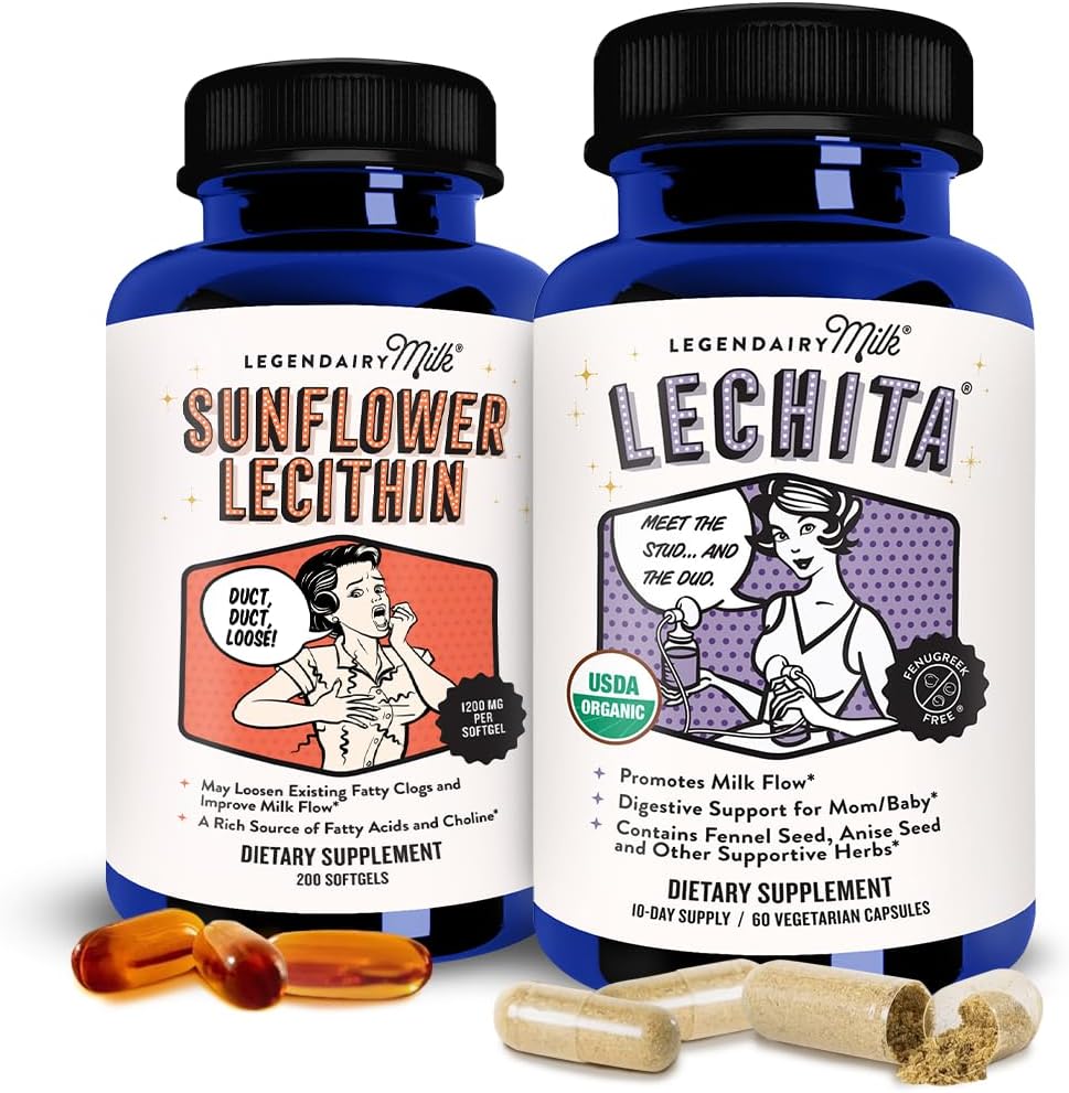 Legendairy Melk Zonnebloem Lecithin + Lechita - Borstvoeding Supplementen voor Melkvoorziening Verhoogd en Clogged Melkproducten - Borstvoeding Supplement voor Melkstroom en Boost Melkproductie