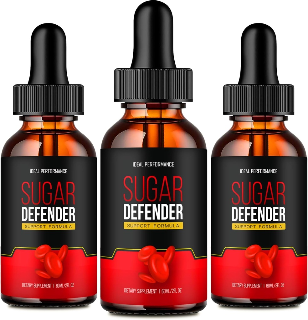 IDEAL PERFORMANCE Sugar Defender Drops, Sugar Defender Supplement Liquid Drops - Maximale sterkte, SugarDefender Gezondheid en Wellness Alle natuurlijke formule, Sugar Defender Liquid Reviews (3 Pack)