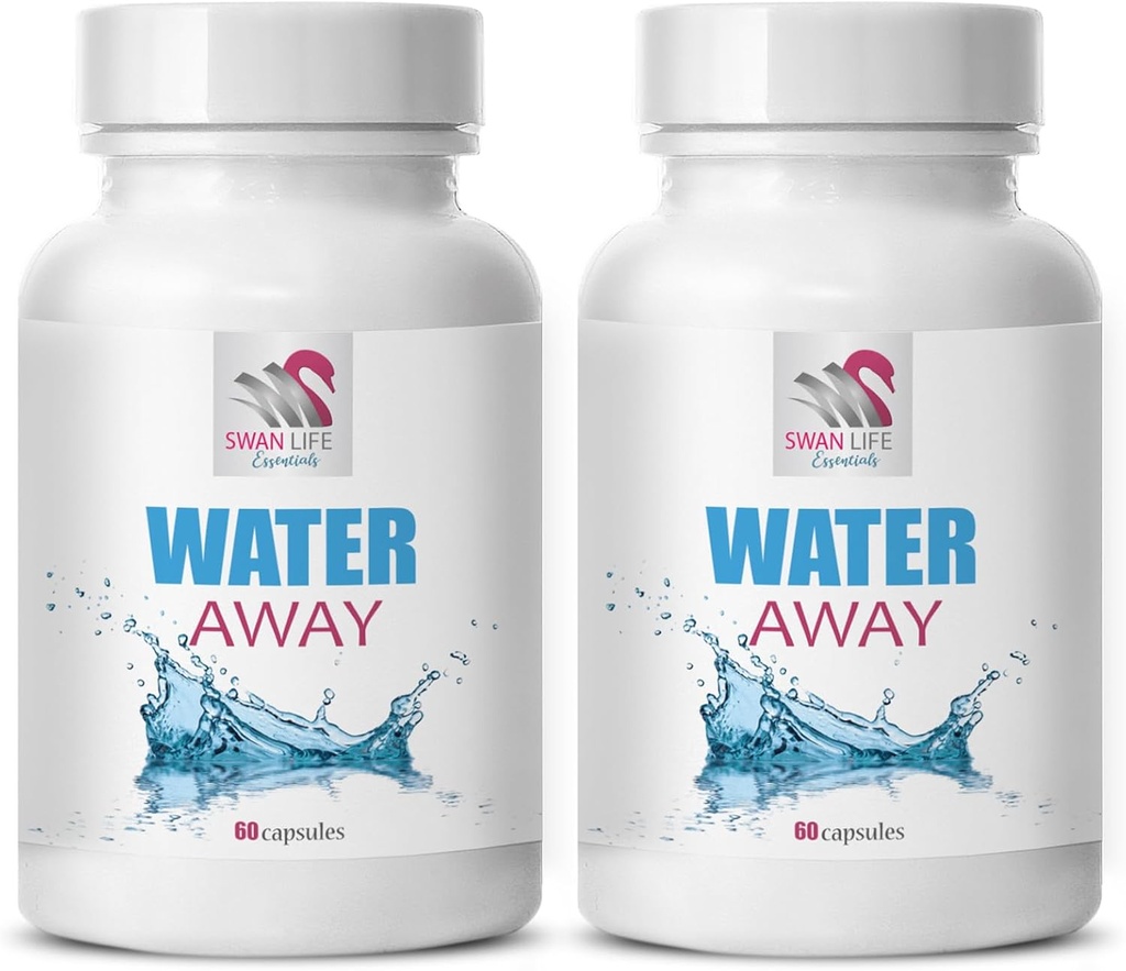 Diuretic water support - WATER AWAY - Fluid supplement, Wellness diuretic, Natural fluid support, Herbal balance support, Water management supplement, Natural diuretic, wellness 2 Bottle 120 Caps