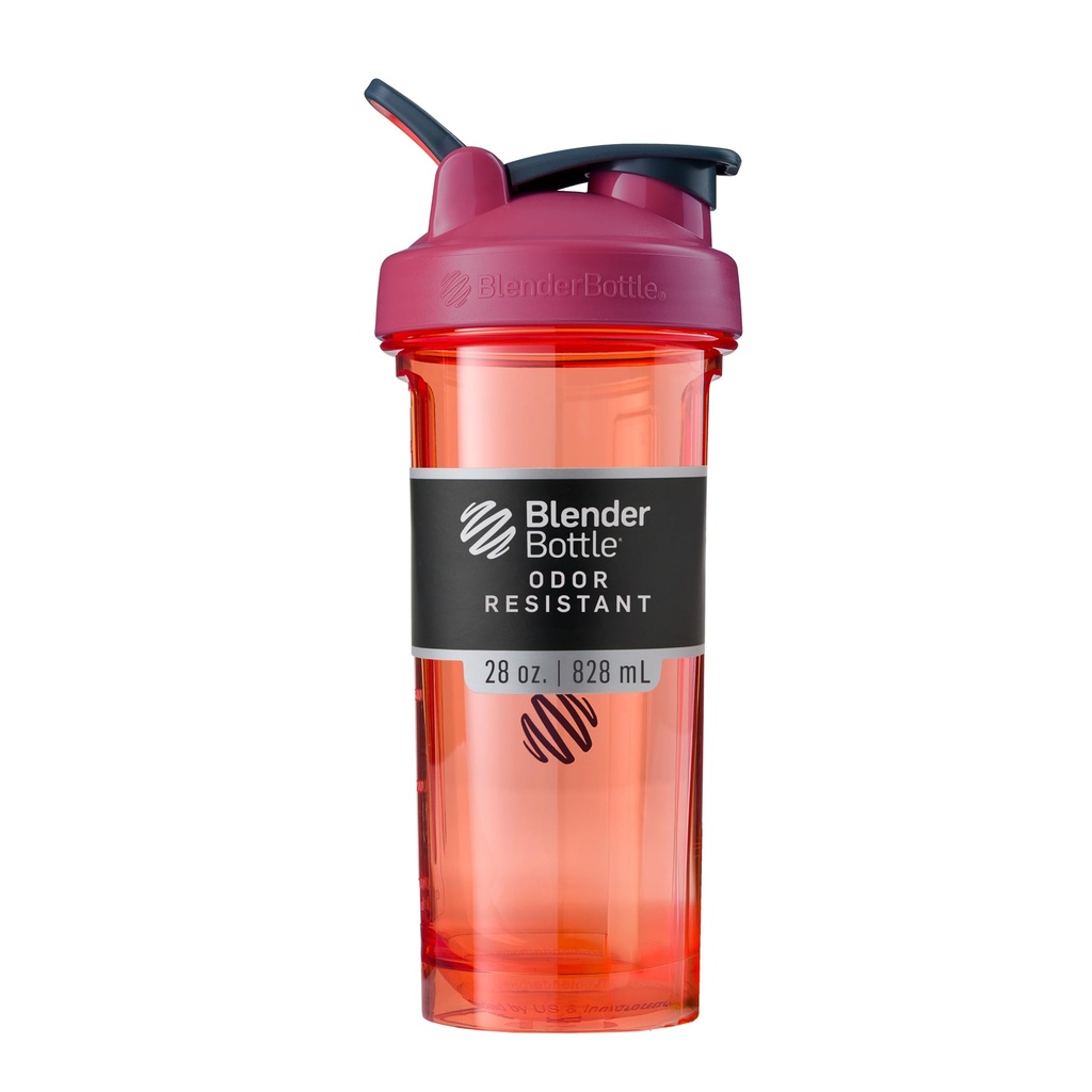 BlenderBattle Shaker Bottle Pro Series Perfect voor eiwitshakes en pre-workout, 28-once, Full-Color Coral