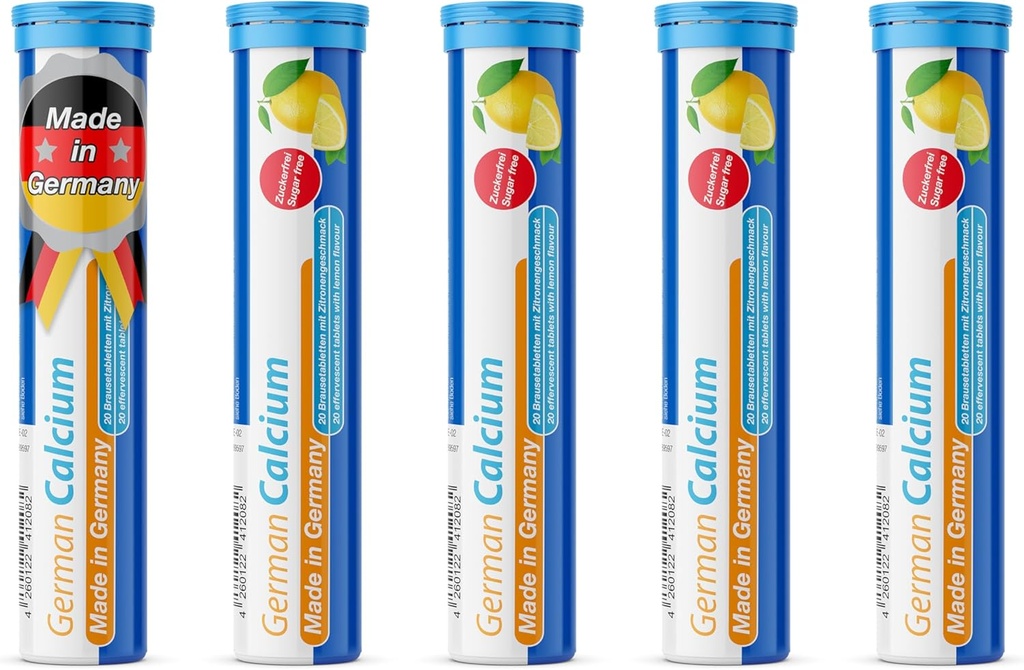 T&D Duitse Calcium 500 mg - 100 Vegan Drink Bruistabletten - Citroen Lime Flavor - Made in Germany