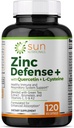 Zinkdefense+ met quercetine, bromelaïne, L-cysteïne, EGCG (Groene theeextract), Vitaminen C, D3 & K2, 2-maandvoorraad, 120 VCaps, Non-GMO, Glutenvrij
