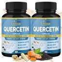 Biologische Cadane 2 Packs Quercetine Supplementen Capsules, 4 Maanden Levering met Kurkuma, Berberine, Nettle, Black Seed, Black Pepper - Ondersteunt Cardiovasculaire Gezondheid, Immuun Systeem