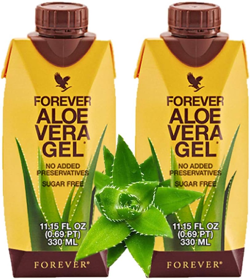 Forever Living Aloë Vera Gel® Minis (330mL/11.15oz) 99,7% Pure Inner Leaf Aloë Vera Gel, No Added Conservatives. Glutenvrij (verpakking van 2)