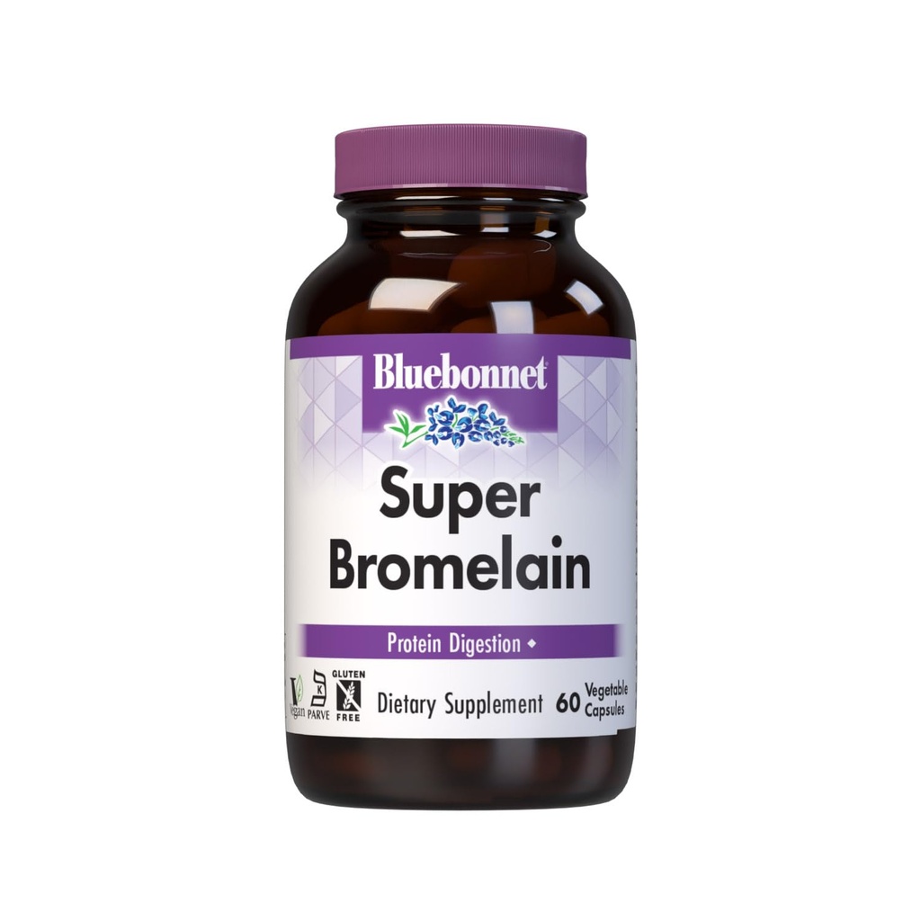 BlueBonnet Super Bromelain Vegetarian Capsules, 500 mg, 60 Tellen