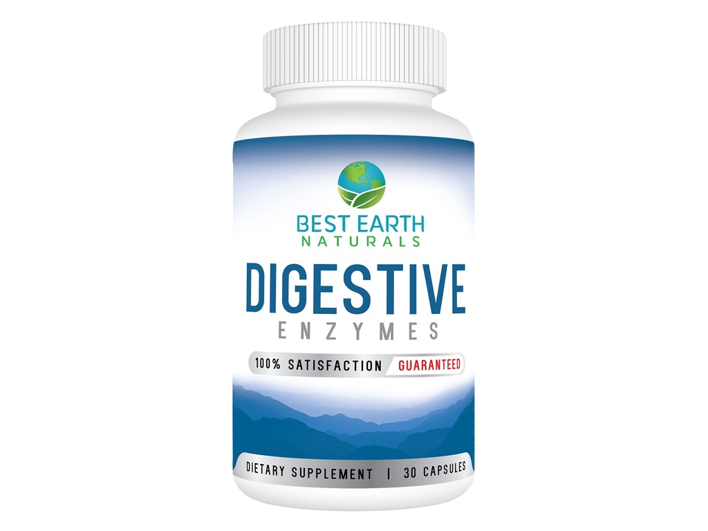 Best Earth Naturals Digestive Enzymes Maximale sterkte Formule om te helpen bevorderen gezonde spijsvertering 30 plantaardige capsules