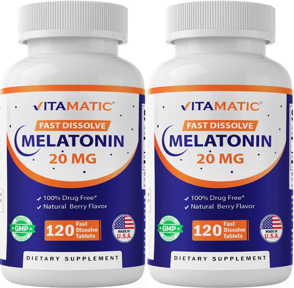 Vitamatic Melatonine 20mg voor slaapondersteuning 