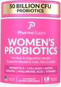 Advanced Women's Probiotics for Gut Health with Hair, Skin, & Nails Vitamins Support - 50 Miljard CFU w/Collagen, Biotin & Keratine - Probiotic Supplement for Digestief Health & Bloating Relief.