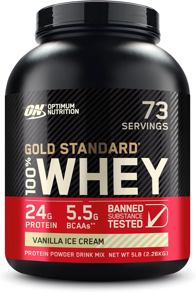 Optimale Voeding Gold Standard Wei Vanille ijs - 5 lbs .