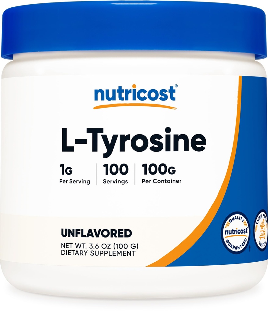Nutricost L-tyrosinepoeder 100 gram (100 porties) - 1G per portie