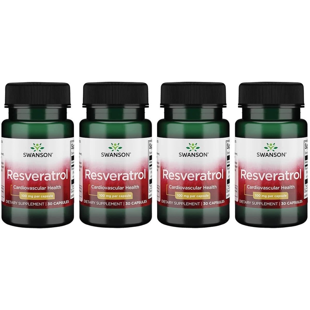 Swanson Resveratrol 100 100 Milligrammen 30 Capsules (4 verpakkingen)