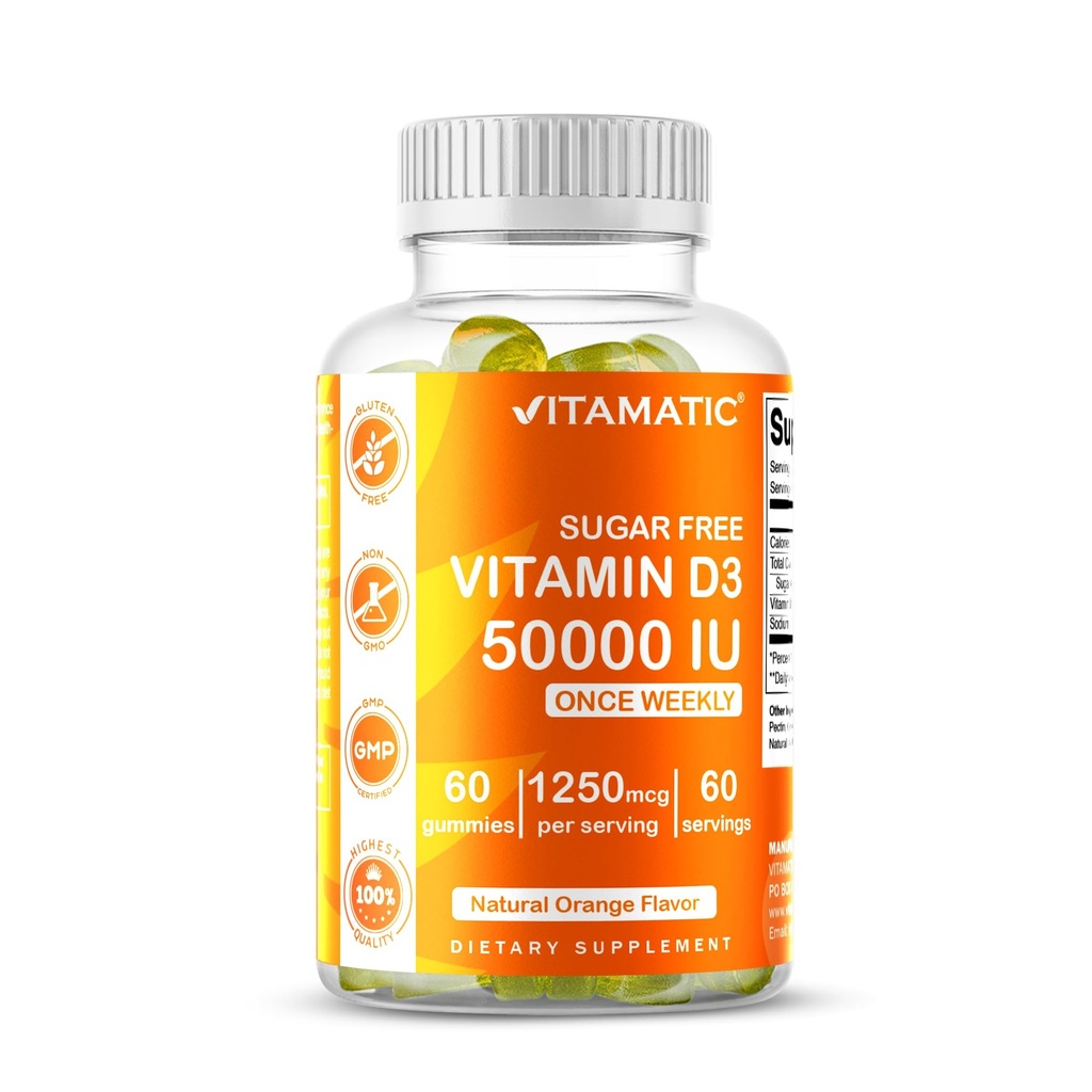 Vitamatic Sugar Free Vitamin D3 50.000 IE Wekelijks supplement 