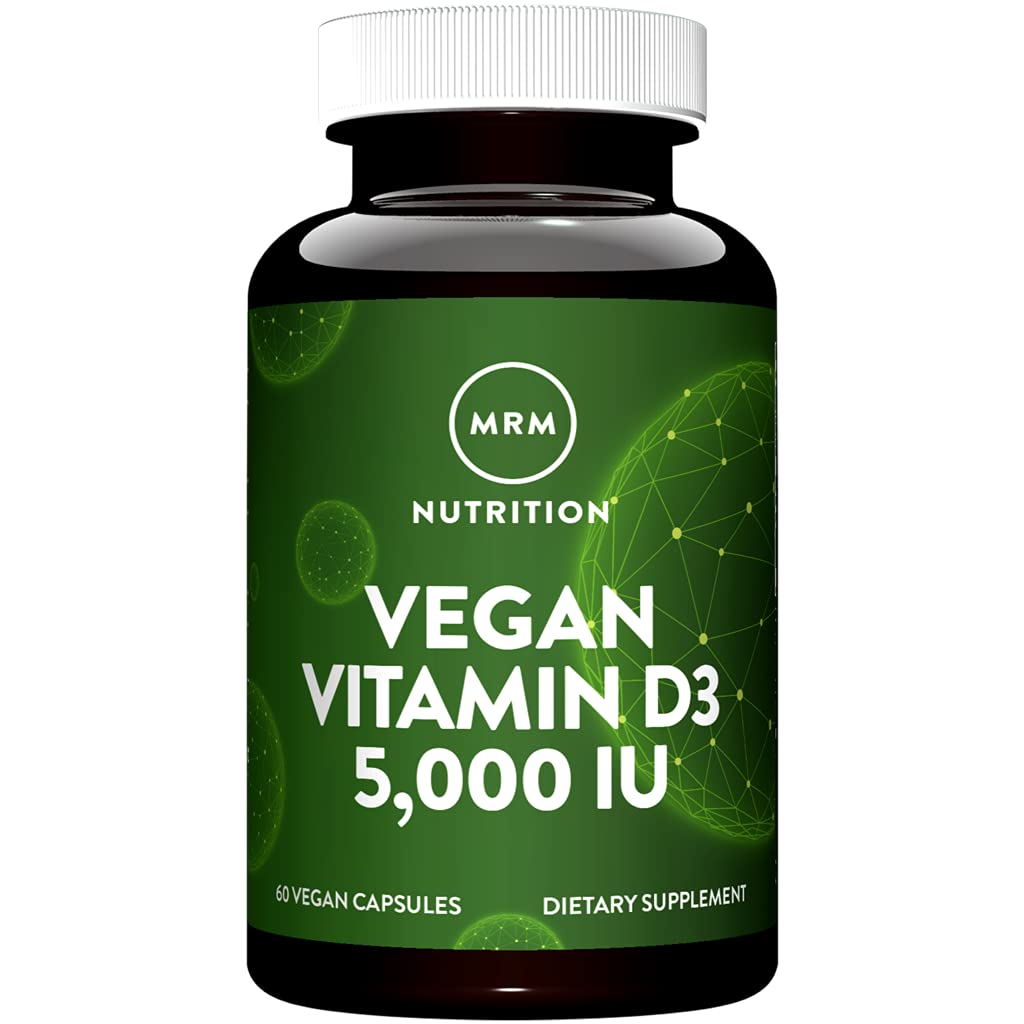 MRM Nutrition Vitamin D3 5.000 IE - Voor vrouwen en mannen - High Potency Pure Cholecalciferol from Lichen, Vegan Calcium Absorptie Ondersteuning voor Bone & Immune Health - Non-GMO & Gluten-Free - 60 porties