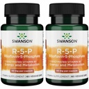 Swanson R-5-P (Riboflavine-5-phosphaat) - Vitamine B2 supplement ter bevordering van energie, stofwisseling en gezondheid van het zicht - natuurlijke wellnessformule - (60 capsules) (2 verpakkingen)