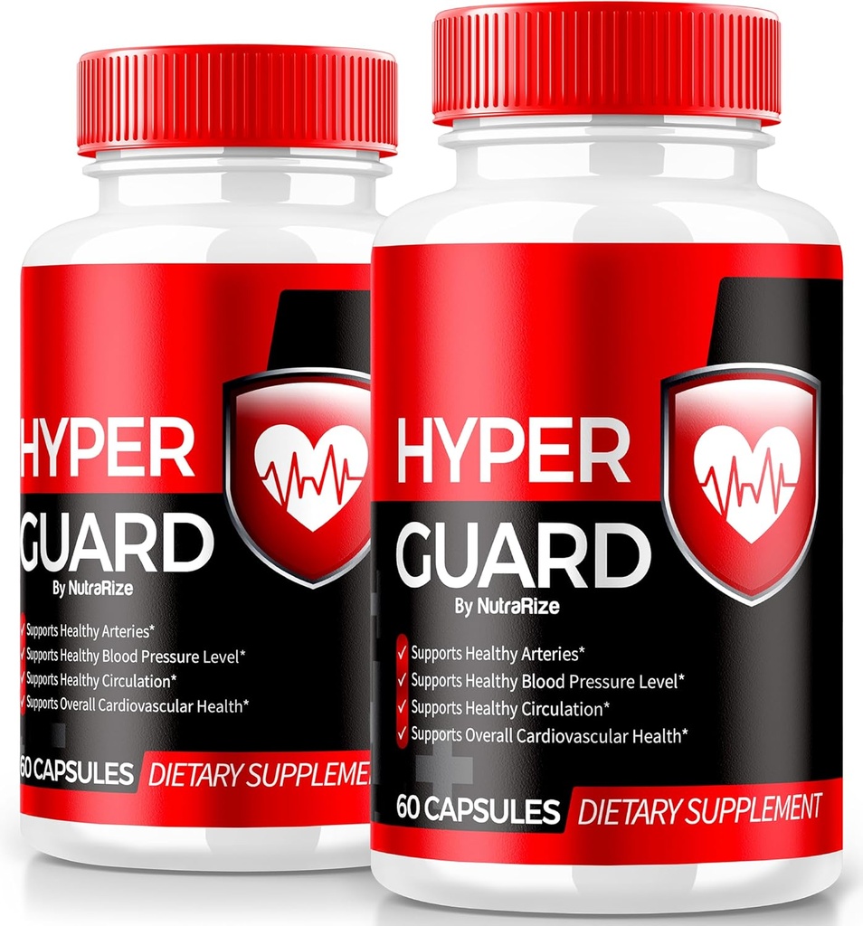 NutraRize (2 Pack) Hyper Guard Capsules, Alle Natuurlijke HyperGuard Blood Vessel Cleaner, Premium Formule ter ondersteuning van de algehele gezondheid en wellness, Officiële Hyper Guards Review (120 Capsules)