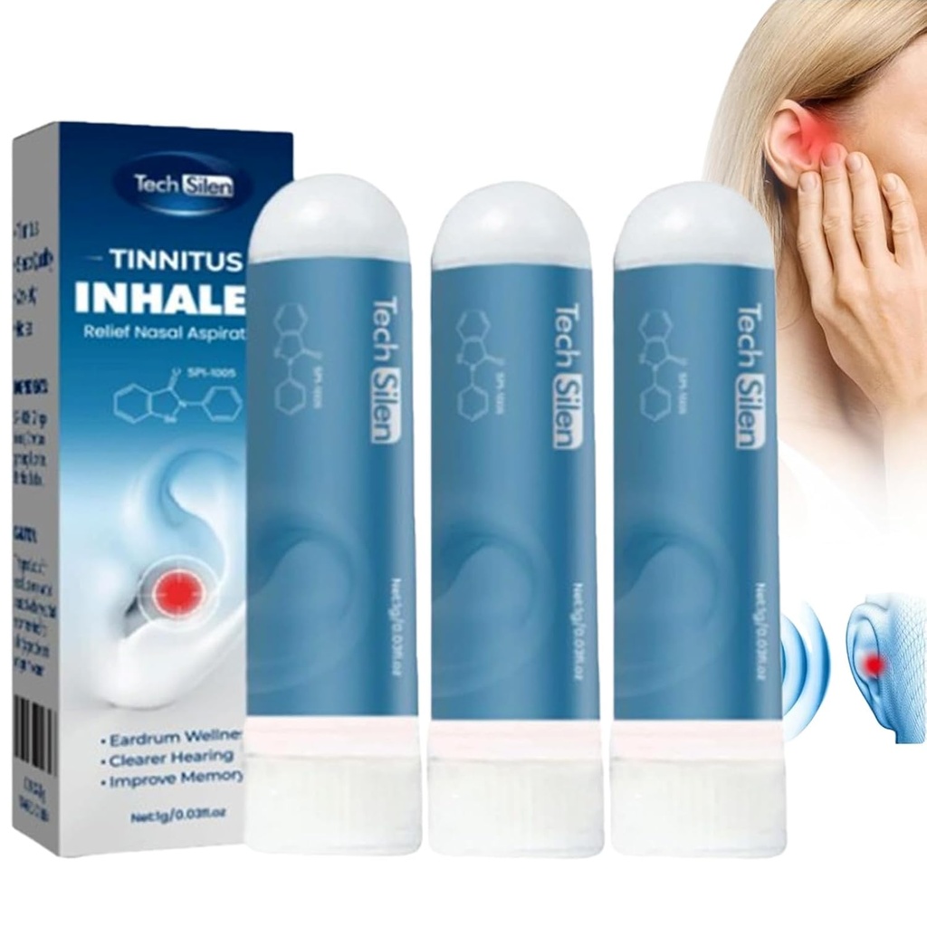 Techsilen voor Tinnitus, Techsilen Tinnitus Inhalator, Tinnitus Inhalator, Tinnitus Relief for Ringing Ears, Echoease Tinnitus Inhalator (3 st.)
