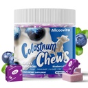 Bovine Colostrum Kauwt Supplement met probiotica voor Gut Health, Bloating, Immune Support, Huid, Haargroei en Schoonheid - Blueberry Flavor (60 Servers)