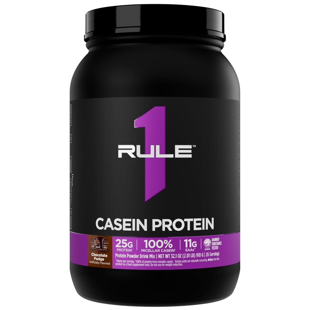 Regel 1 Caseïne Proteïne - 25g Proteïne en 11g EAA's per portie van Slow-Release Micellar Caseïne voor Overnight Recovery en Sustained Delivery Between Meals (2 Pounds*, Chocolate Fudge)