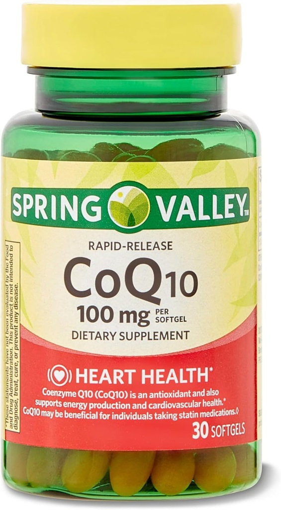Rapid-Release CoQ10 Dieetsupplement, 100 mg, 30 Tellen