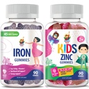SUNNY SAM Zink Gummies voor kinderen & Iron Gummies voor volwassenen, Iron Vitamins met vitamine C