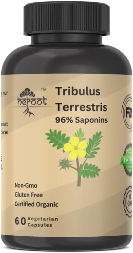 Tribulus Terrestris Supplement voor mannen en vrouwen supplement Booster voor energie, vitaliteit, uithoudingsvermogen en prestaties (verpakking van 60 capsules)
