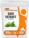 BulkSupplements.com Salie Extract Poeder - Kruidensupplementen, Saliepoeder, Antioxidant Bron - Glutenvrij, 500mg per portie, 1kg (2,2 lbs) (verpakking van 1)