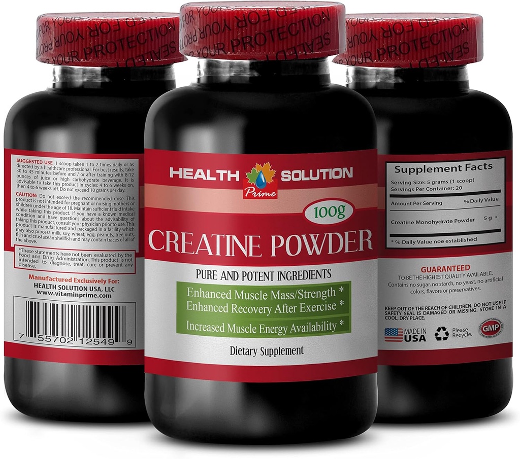 Creatinemonohydraat organisch - CREATINE POEDER 100g - stimuleren spiergroei - creatinemonohydraat poeder - creatine gemicroniseerd monohydraat - creatinemonohydraat 5g poeder - gemicroniseerd creatine 1 Bot