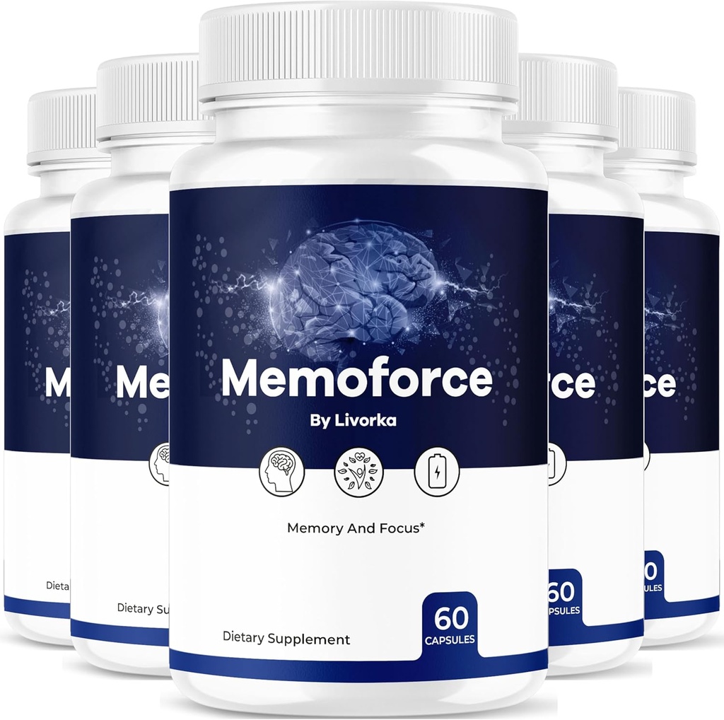 (5 Pack) Memoforce Brain Supplement - Official Memoforce Premium Formula Pills, Advanced Support Memo Force Brain Supplement for Wellness & Algehele gezondheid, Memoforce Reviews, 300 Capsules for 5 Months