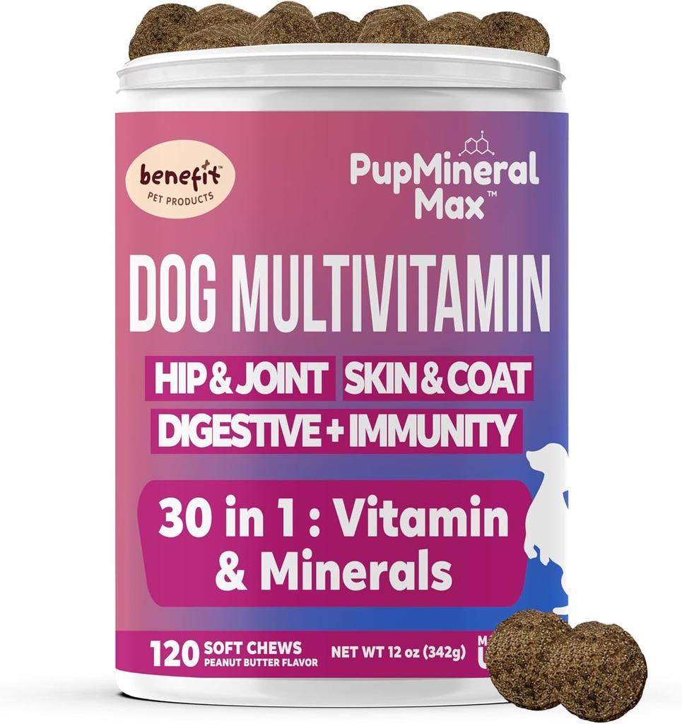 Honden Multivitamine Zachte Kauwen - 120 Telling - Honden Joint Supplement, Digestief, Immune, Huid, Coat - Gecombineerde geavanceerde vitamines voor honden, Alle honden Leeftijden - Made in USA