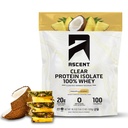 Ascent 100% Clear Whey Proteine Powder - Post Workout Wei Proteïne Isolaat, Zero Artificial Flavors & Sweteners, Glutenvrij, 5.5g BCAA, 2.1g Leucine, Essentiële Aminozuren, Ananas Coconut, 20 Serv