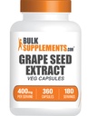 BulkSupplements.comgrape Seed Extract Capsules - Grape Seed Supplement, Antioxidant Supplement - Vegan, 2 Capsules per Serving, 360 Tellen (Pack of 1)