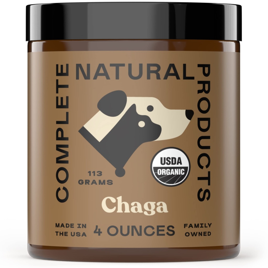 Complete Natural Products Biologische Chaga paddopoeder voor Huisdier Immune Ondersteuning & Joint Health - 4oz