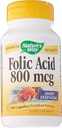 De weg van de natuur foliumzuur - 800 mcg - 100 Capsules, 100 Tellen