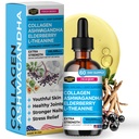 Collageen Mojo - Liquid Collageen for Women & Men, Collageen Peptides with Ashwagandha, Elderberry & L-Theanine - Hair, Skin, Nails, Joint & Stress Support, High Absorptie - 100.000mcg, 2 Oz