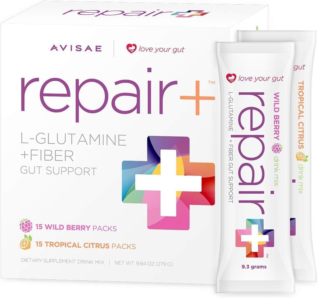 Repair+ l-glutamine + Fiber_30 Stick Packs_Love Your Gut! Avisae OptimALL Nutrition Repair+ l-glutamine + Fiber Drink