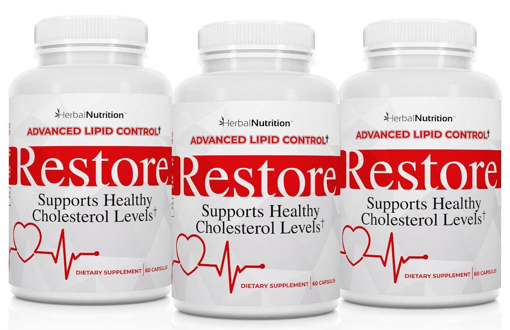 Restore - Supports Healthy Cholesterol, Red Yeast Rice, Grape Seed, Folic Acid for Advanced Lipid Control, All-Natural Bio-Actives, Help Promote Healthy Cholesterol (3)