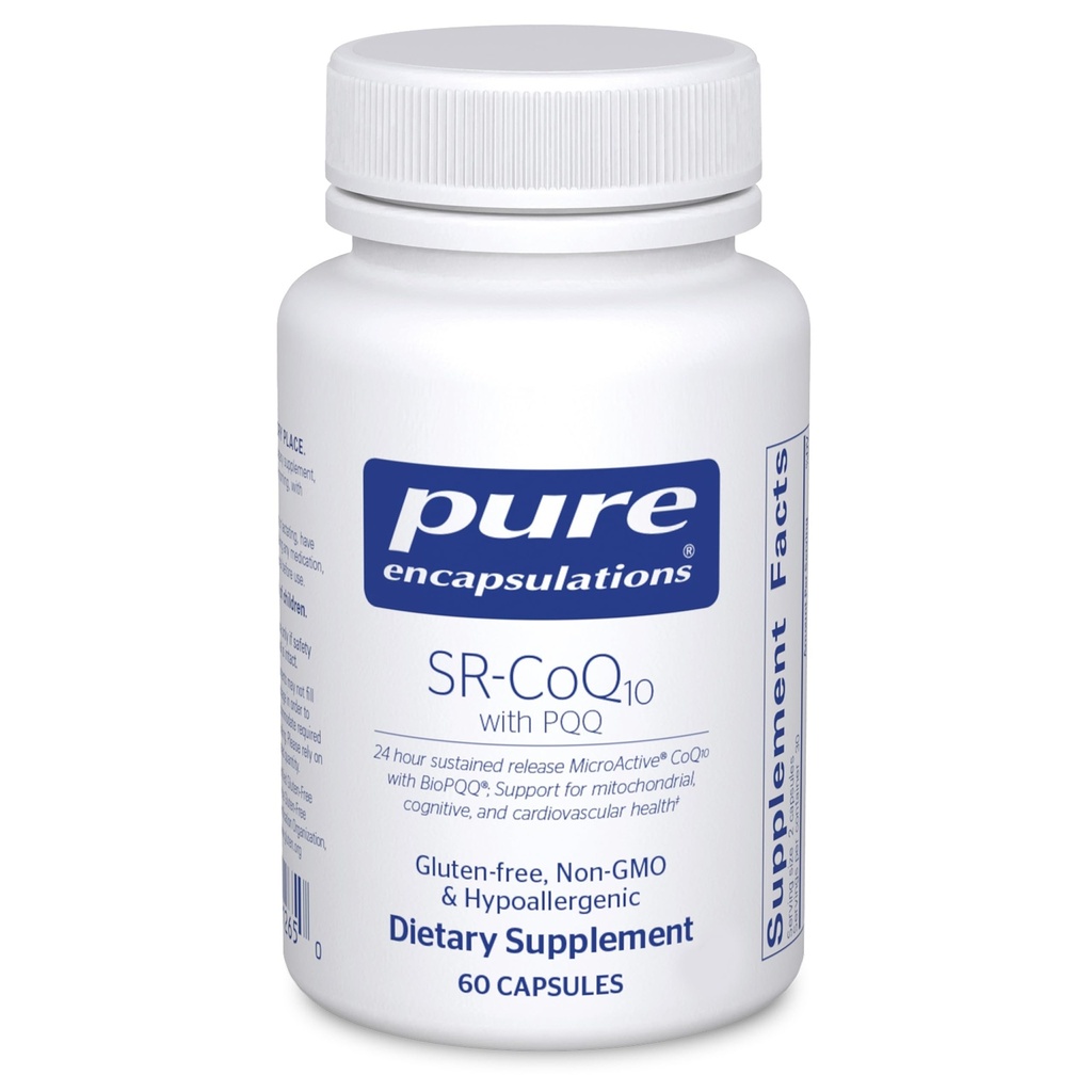 Pure Encapsulations SR-CoQ10 with PQQ - Heart Health Support* - Sustained Release Technology - Antioxidants Supplement - Gluten Free, Vegetarian & Non-GMO - 60 Capsules