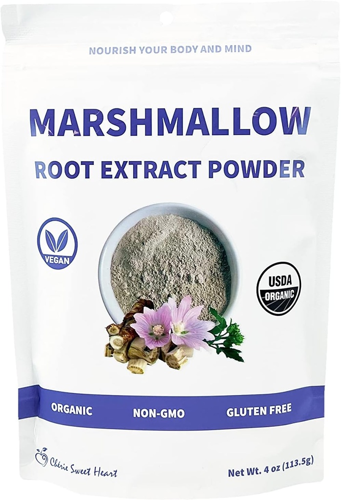 Chérie Sweet Heart USDA Organic Marshmallow Root Powder, Filler Free, Traditioneel Gebruikt, Geen GGO's, Vegan Friendly, 4 Ounces
