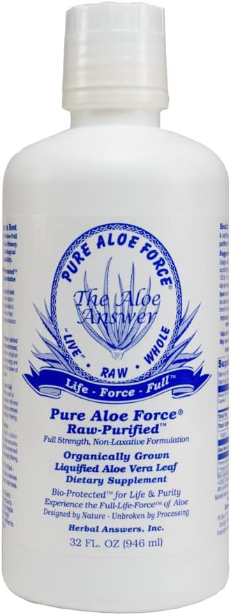 Herbal ANTWOORDEN Aloë Force - Pure Aloë Vera Dieetsupplement, 32oz