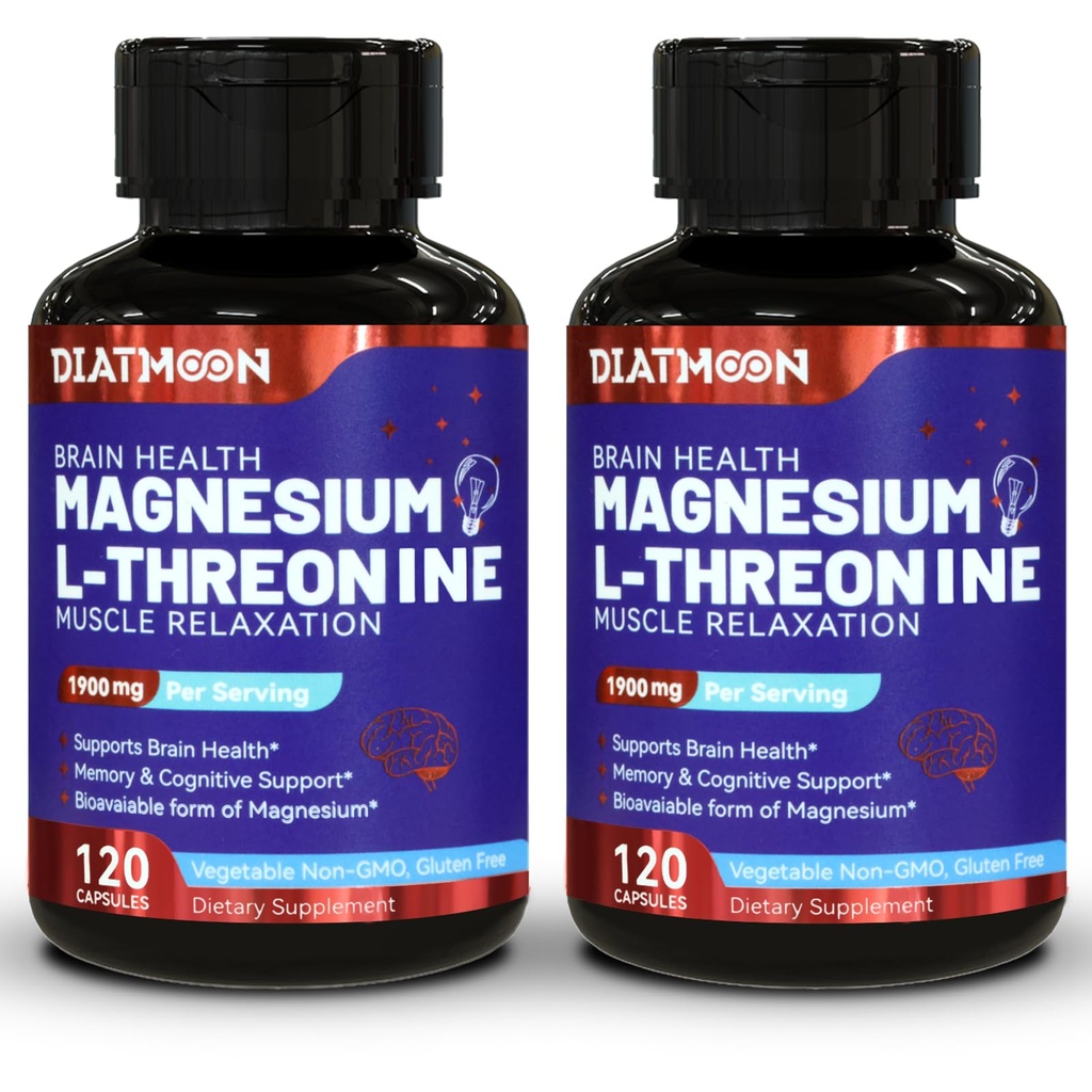 Magnesium L-Threonine Capsules, Magnesium Threonine Supplement, 1900mg Magnesium L-Threonine, Non GMO, Glutenvrij - 240 Veg Capsules