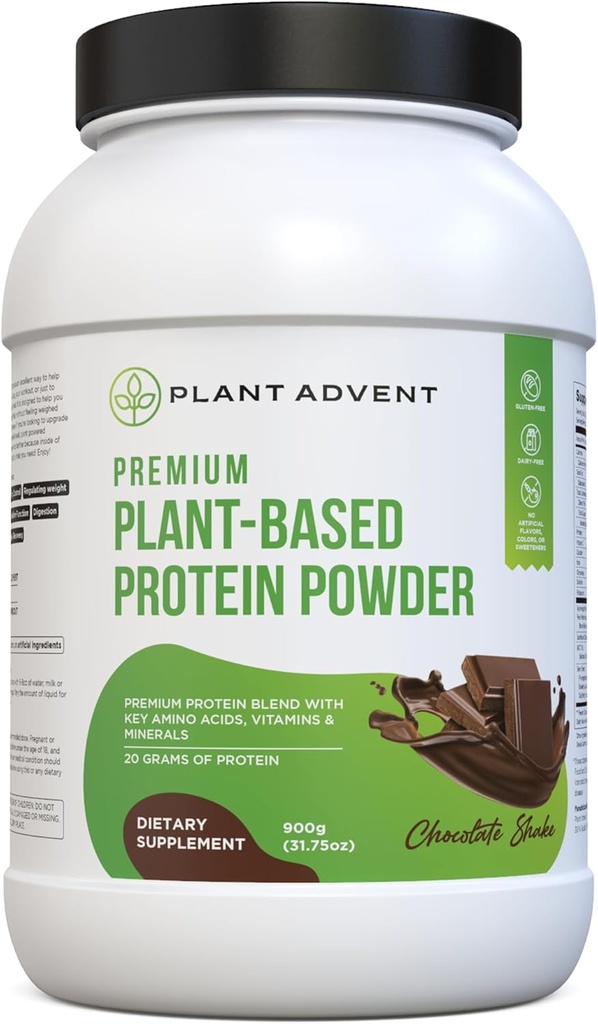 Premium plantaardige proteïnepoeder - 100% veganistisch, geen kunstmatige smaken, glutenvrije en zuivelvrije (2 lbs, chocoladeshake)