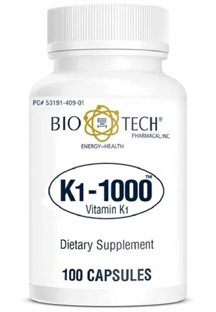 K1-1000 (Vitamine K1) 100 capsules - 3 verpakkingen - Bio-Tech Pharmacal