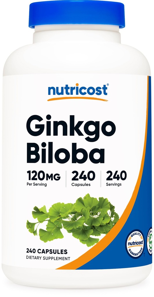 Nutricost Ginkgo Biloba 120mg, 240 Capsules - Extra sterkte Ginkgo Biloba Extract - Glutenvrij & niet-GMO