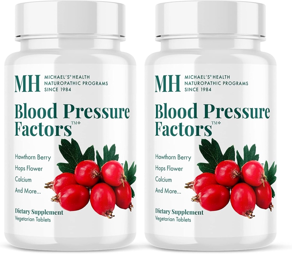 MICHAEL'S Health Naturopathische programma's Bloeddrukfactoren - 180 Vegetarische tabletten, Pack of 2 - Biedt vochtbalans ondersteuning - Kosher - 120 TotaalDiensten