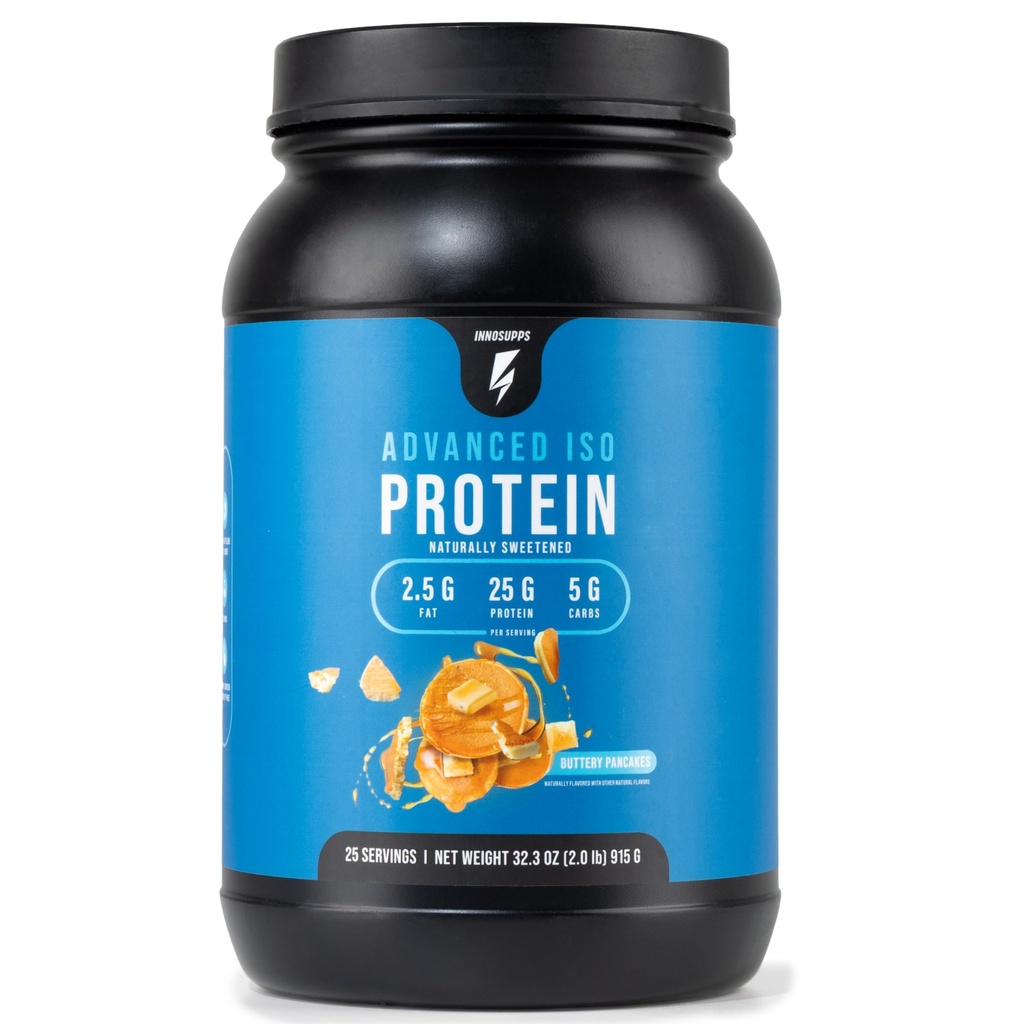 InnoSupps Geavanceerde Iso Proteïne 100% Wei Isolaat Proteïne Poeder Geen kunstmatige Zoetener... Lage Vet, Lage Carbs 25g Proteïnevrij, Glutenvrij, Sojavrij (Buttery Pancake)