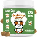 Inner Paw Probiotica voor honden, spijsverteringsenzymen & Prebiotische formule voor Gut Health, Hondenprobiotica voor diarree, Bowel & Immune Ondersteuning, Kip smaak, 120 Zachte Kauwen