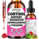 Cortisol Supplement Liquid Drops, 17-in-1 Cortisol Reducer w. Ksm-66 Ashwagandha Theanine Rhodiola Rosea Magnesium Fosfatidylserine, Hormone Balanced & Lower Cortisol for Women Calm* Relaxation