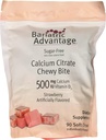 Bariatrische Voordeel Calcium citraat Chewy Bites, Sugar-Free Aardbei (90 telling) 500mg