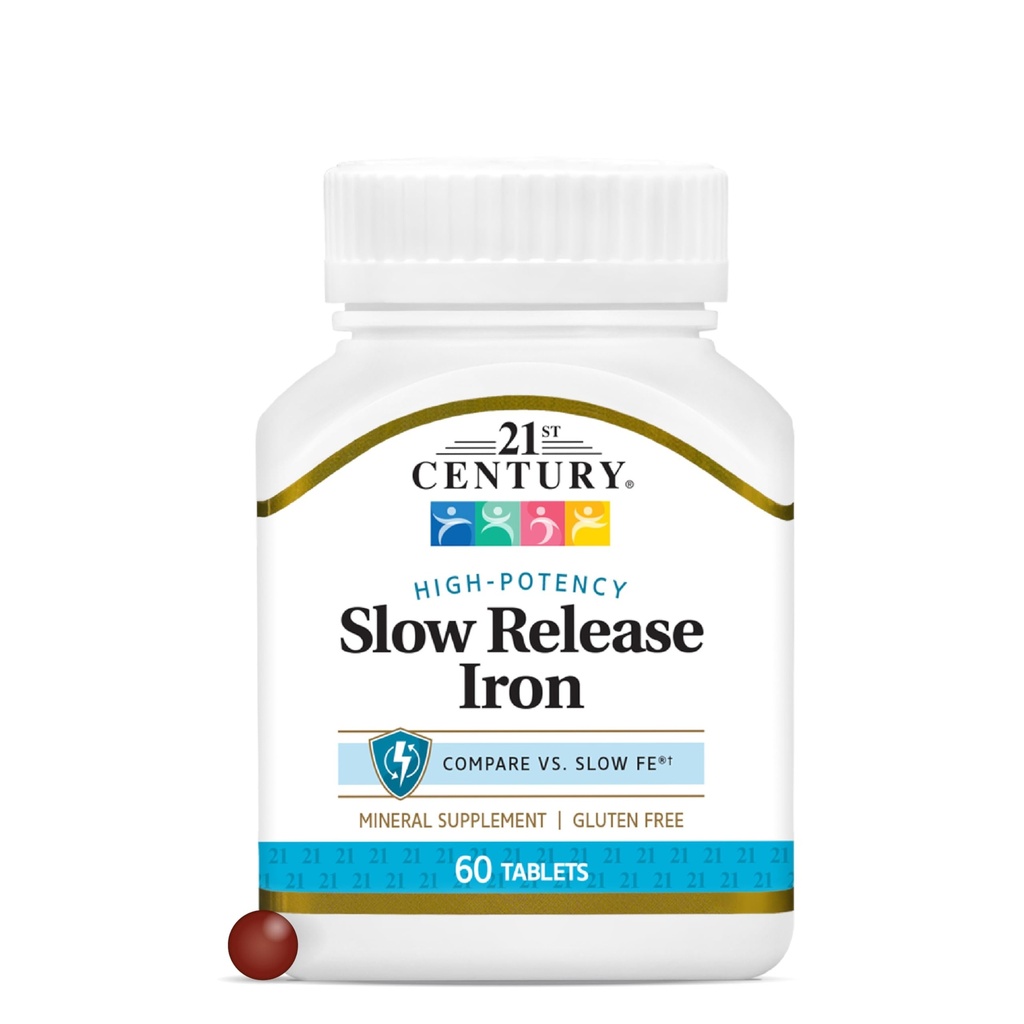 21st Century Slow Release Iron Tablets, 60 Count (pack of 3)